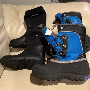 2 pair boys winter boots size 3